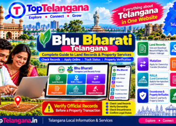Bhu Bharati Telangana guide showing land records, ROR Pahani, mutation, registration, NALA and property verification – TopTelangana
