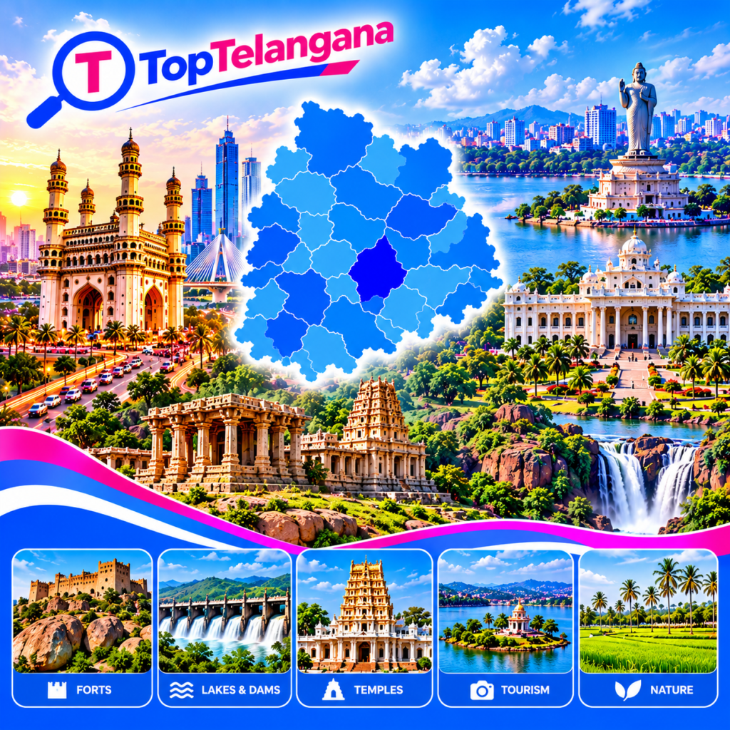 Telangana map, landmarks and local business discovery – TopTelangana