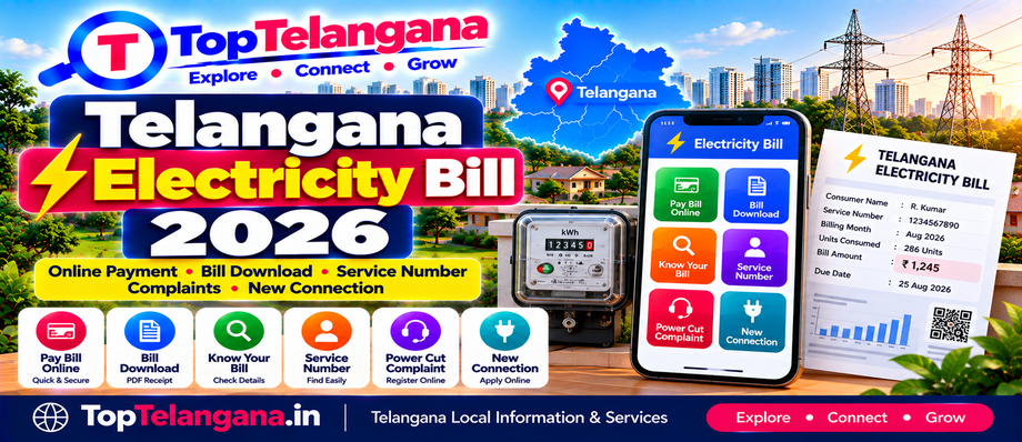 Telangana Electricity Bill 2026 online payment, bill download and power complaint guide – TopTelangana