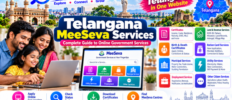 Telangana MeeSeva Services complete guide with certificates, land records, ration card and citizen services – TopTelangana