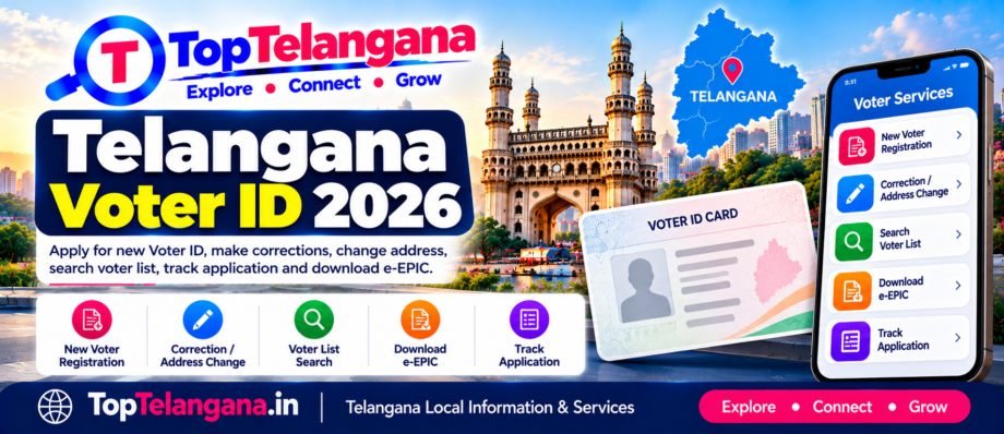 Telangana Voter ID online registration, correction, voter list search and e-EPIC download guide.